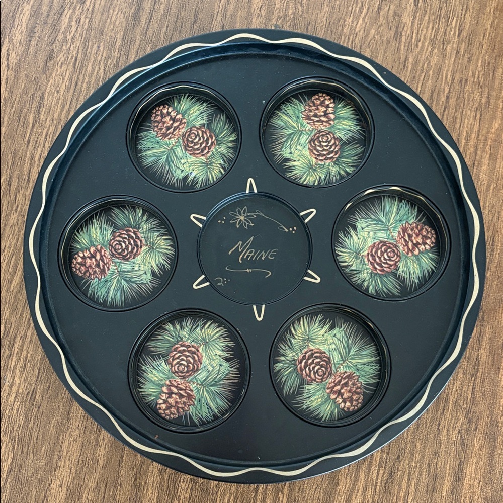 Vintage Maine Metal Drink Serving Tray